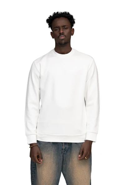 FBI Slimfit Modal Kumaş Baharlık Sıfır Yaka Likralı Sweatshirt - Resim 5