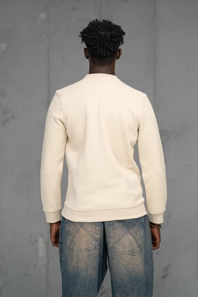 FBI Slimfit Nokta Armürlü Sıfır Yaka Pamuklu Kazak - Resim 3