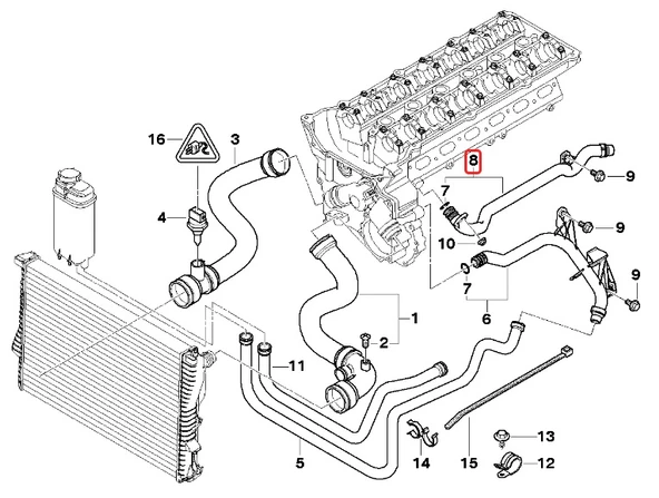 BMW M52 VE M54 MOTOR FEBİ SU FLANŞI 11531705210 - Resim 4
