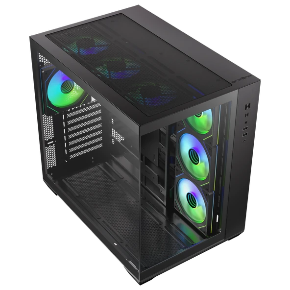 BitFenix AL118 850W 80+Bronze Tempered Glass 7xARGB Siyah ATX Mid Tower Kasa BFC-ALB85KKGSK-7A - Resim 3