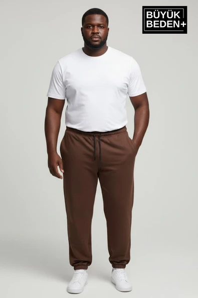 Erkek Büyük Beden Paça Lastikli İki İplik Rahat Kalıp ince Eşofman Altı SPR26BEA951 - Resim 7