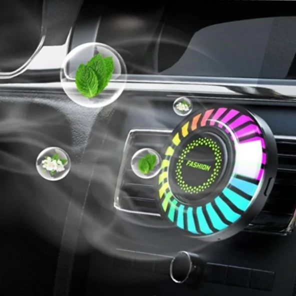 Araç İçi Koku Hazneli RGB Sese Duyarlı LED Işık - Resim 2