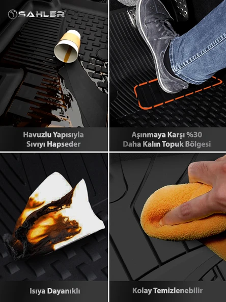 Citroen E-C3 HB 2024 ve Sonrası Uyumlu SAHLER 4.5D Premium Havuzlu Oto Paspas - Elektrikli C3 - Resim 7