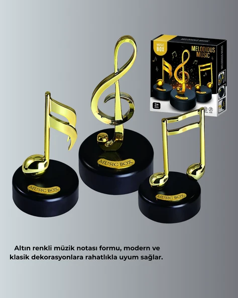 Dönen Sol Anahtarı Figürlü Müzik Kutusu Şık Hediyelik Dekor - Resim 5