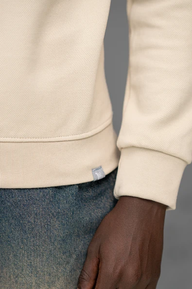 FBI Slimfit Nokta Armürlü Sıfır Yaka Pamuklu Kazak - Resim 4