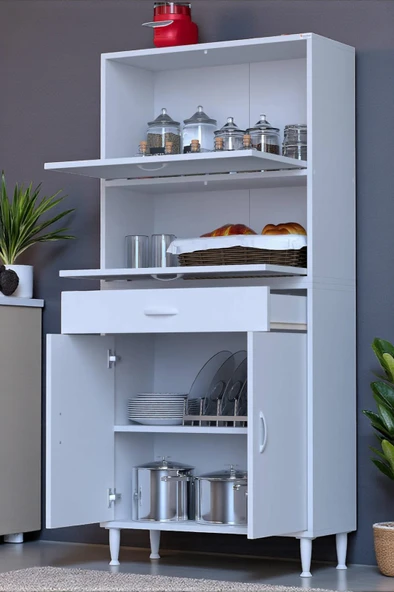 Eliusta  Solaira 70 cm Genişlik Kapaklı Mutfak Dolabı 4 Kapaklı, Çekmeceli Çok Amaçlı Mutfak/Banyo Dolabı ürün görseli 1