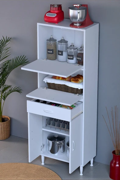 Eliusta  Solaira 60 cm Genişlik Kapaklı Mutfak Dolabı 4 Kapaklı, Çekmeceli Çok Amaçlı Mutfak/Banyo Dolabı ürün görseli 1