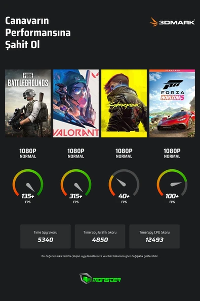 Abra A7 V15.3 Intel Core İ5 13500h 16 Gb Ram 500 Gb Ssd 6 Gb Rtx 3050 Freedos 17,3  Fhd 144 Hz - Resim 2