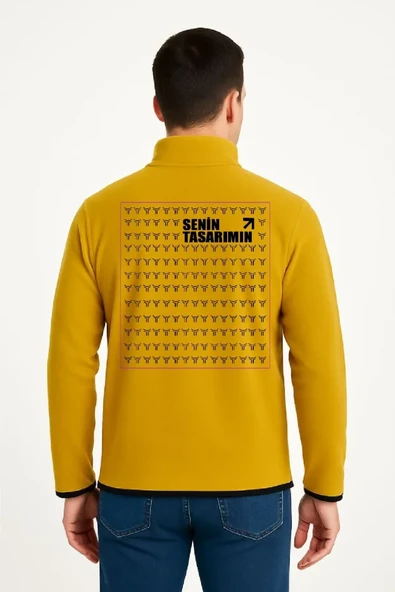 Arka Polar Kazak Dik Yaka - Sarı ürün görseli 1
