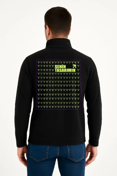 Arka Polar Kazak Dik Yaka - Siyah ürün görseli 1