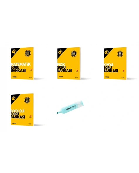 9.Sınıf Matematik Fizik Kimya Biyoloji Soru Bankası Seti (Yeni Müfredat) ürün görseli 1