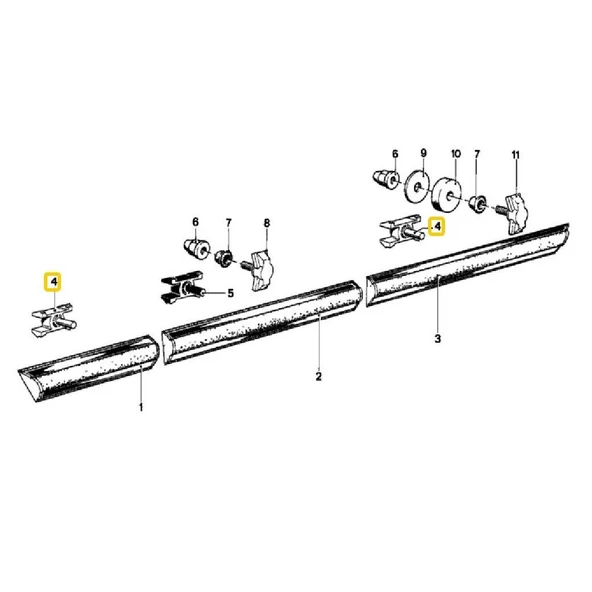 BMW E30 E21 ÇITA KLİPSİ 5 ADET 51131829904 - Resim 3