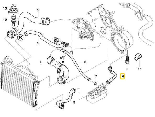 BMW E38 VE E39 M62 MOTOR SU HORTUMU 11537511207 - Resim 4