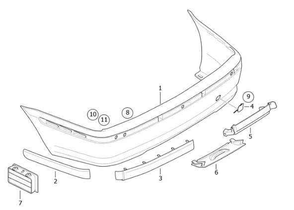 BMW E46 SEDAN ARKA M TAMPON ÇEKİ KAPAĞI 51122493939 - Resim 3