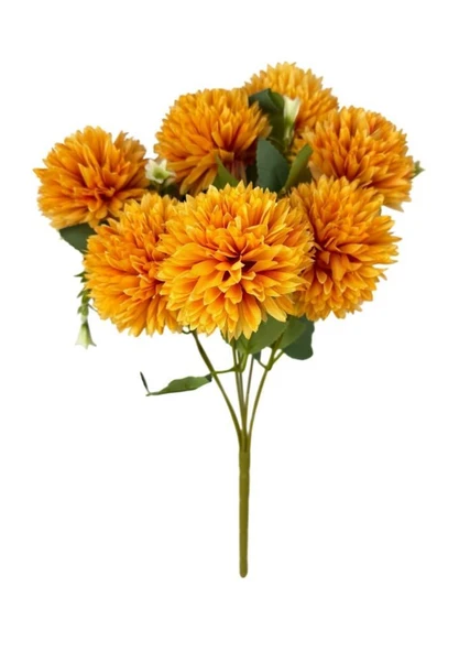 Yapay Çiçek Krizantem Beyaz Renk Kartopu Büyük Boy 7 Toplu 40cm - Resim 2