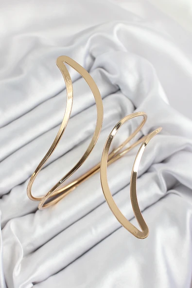 Pirinç Soyut Alev Desenli Gold Renk Kadın Pazu Bileklik EB-53-vice/(1395) 0326 ürün görseli 1