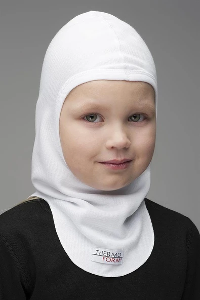 Thermoform Heavy Çocuk Unisex Soğuk Geçirmez Kışlık Balaklava Kar, Kayak Maskesi Beyaz ürün görseli 1