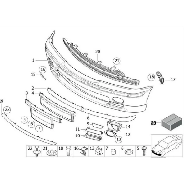 BMW E46  - 09.2001 ÖN TAMPON ÇEKİ KAPAĞI 51118213685 - Resim 5