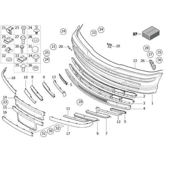BMW E46  - 09.2001 ÖN TAMPON ÇEKİ KAPAĞI 51118213685 - Resim 4