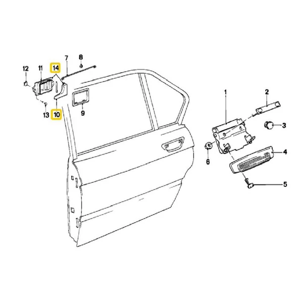 BMW E28 E30 SAĞ ÖN VE ARKA KAPI İÇ AÇMA MANDALI 51211926306 - Resim 3