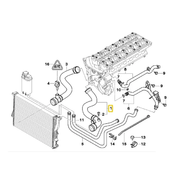 BMW E38 VE E39 M52 M54 MOTOR RADYATÖR ÜST HORTUM 11531705223 - Resim 2