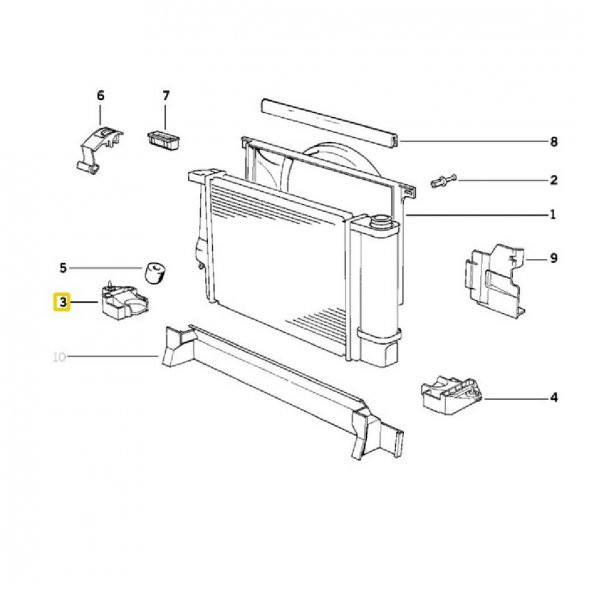 BMW E36 VE Z3 RADYATÖR TUTUCU BRAKETİ SAĞ 17111723337 - Resim 3