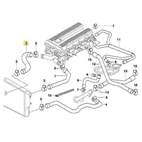 BMW E36 VE Z3 M42 VE M44 MOTOR RADYATÖR ALT HORTUMU 11531247261 - Resim 2
