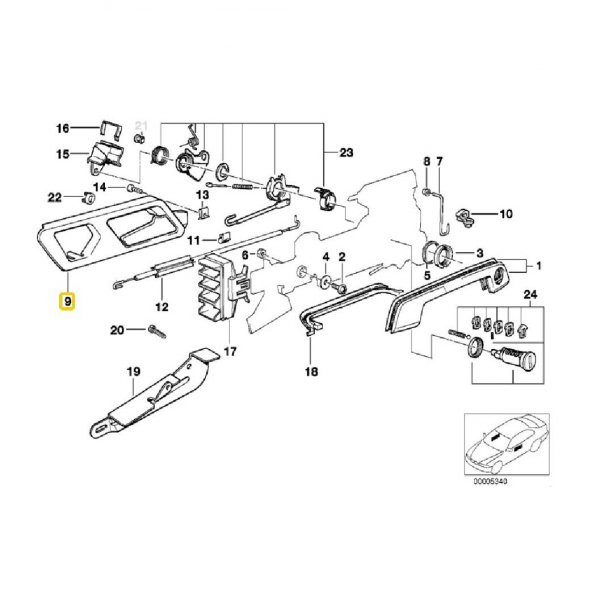 BMW E34 ÖN SAĞ KAPI İÇ AÇMA MANDALI 51211944370 - Resim 2