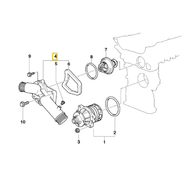 BMW E38 VE E39 M52 MOTOR ALÜMİNYUM TERMOSTAT KAPAĞI 11531740478 - Resim 2