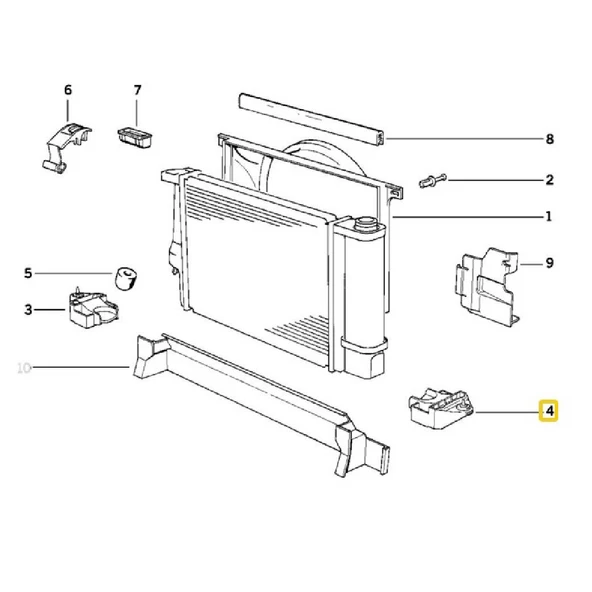 BMW E36 VE Z3 RADYATÖR TUTUCU BRAKETİ SOL OEM NO 17111723339 - Resim 3
