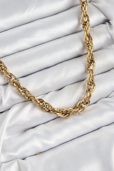 316L Çelik Halat Model Gold Renk Kadın Kolye EB-53-vice/(1395) 1013 ürün görseli 1
