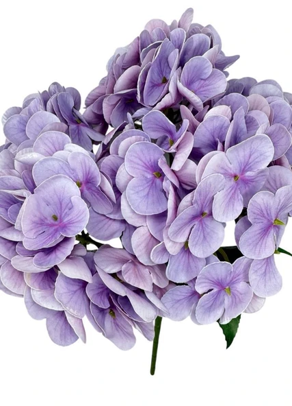 Yapay Çiçek Islak Ortanca Çiçeği Lila 45cm 5Dal Islak Gerçeksi Dokulu - Resim 2
