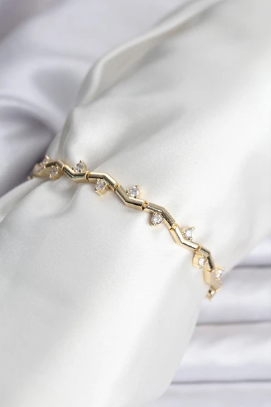 Zikzak Model Pirinç Gold Renk Bileklik EB-53-vice/(1395) 1606 ürün görseli 1