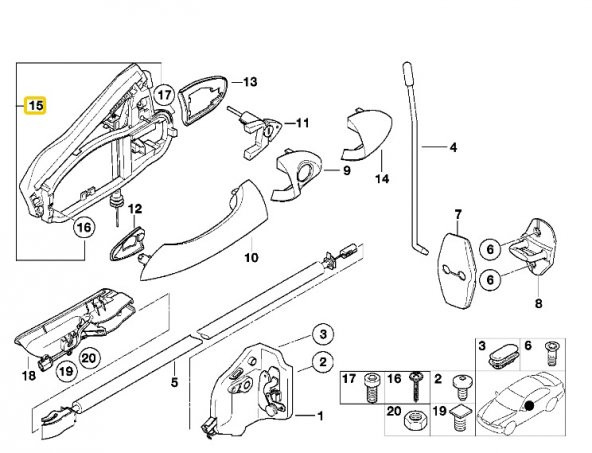 BMW E53 X5 ÖN SOL KAPI AÇMA MEKANİZMASI 51218243615 - Resim 5