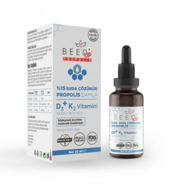 BeeoUp Propolis 15 Vitamin D3+K2 Suda Çözünür Damla 20ml