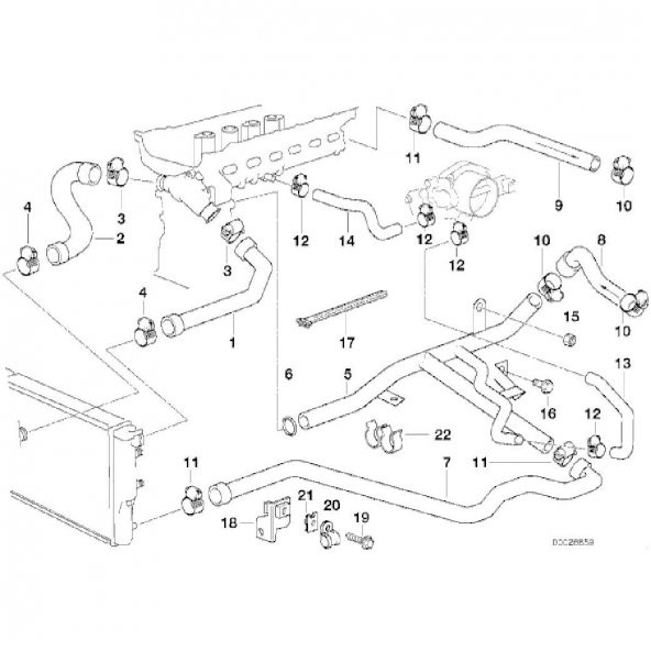 BMW E39 M52 MOTOR RAPRO RADYATÖR ÜST HORTUM 11531740474 - Resim 2