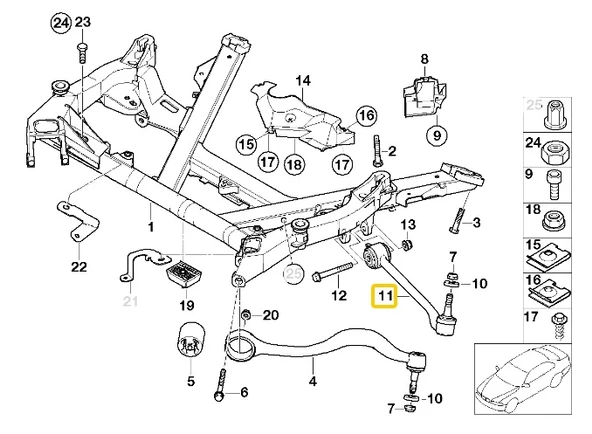 BMW E39 FROW ÖN SAĞ ENİNE SALINCAK KOLU 31121094234 ürün görseli