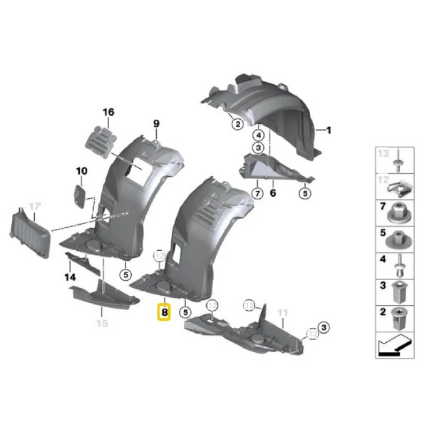 BMW E90 ÖN SOL DAVLUMBAZ ÖN PARÇA 51717059379 - Resim 2