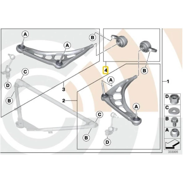 BMW E46 VE Z4 FROW SALINCAK BURCU SOL-SAĞ TAKIM 31126757623 - Resim 2