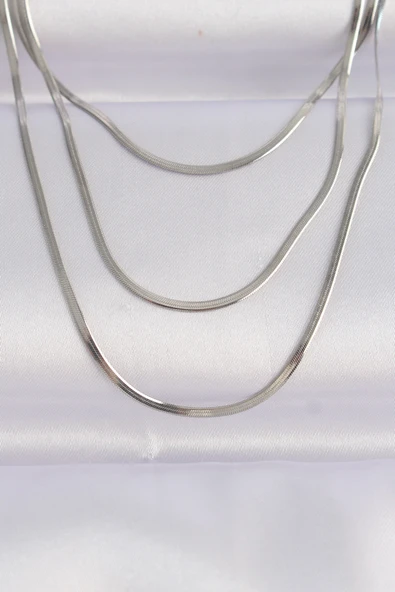 316L Çelik Gümüş Renk İtalyan Zincir Çoklu Kolye EB-53-vice/(1395) 2714 ürün görseli 1