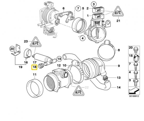 BMW M50 M52 M60 MOTOR SİKLON VALF VE DEBİMETRE CONTASI 1733217 - Resim 4