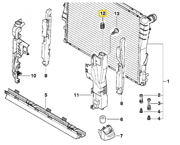 BMW RADYATÖR ÜST SABİTLEME KLİPSİ 17117514402 - Resim 4