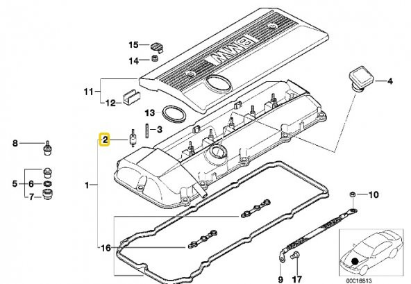 BMW FEBİ KÜLBÜRATÖR KAPAĞI SARSINTI TAKOZU OEM NO 11121730356 - Resim 3