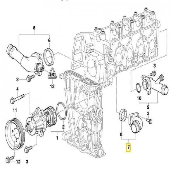 BMW E36 E46 VE Z3 M43 MOTOR SU FLANŞI OEM NO 11531743329 - 3