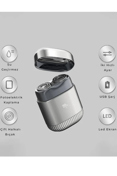 HarmonyAura CB-S2 Tıraş Makinesi - Gümüş - Resim 2