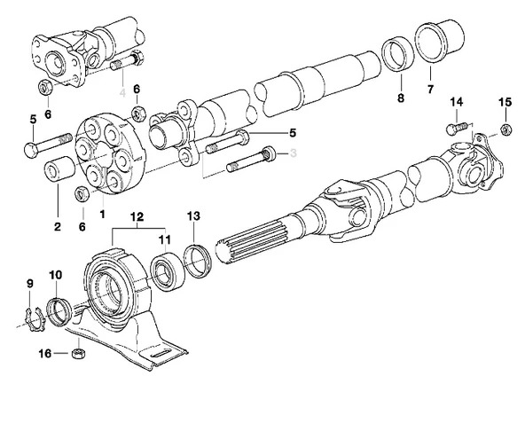 BMW E34E36 E39 E46 VE Z3 MEYLE ŞAFT ASKISI RULMANLI 26121226731 ürün görseli