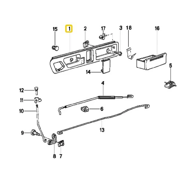 BMW E34 ARKA SOL KAPI İÇ AÇMA MANDALI OEM NO 51228137387 - Resim 2