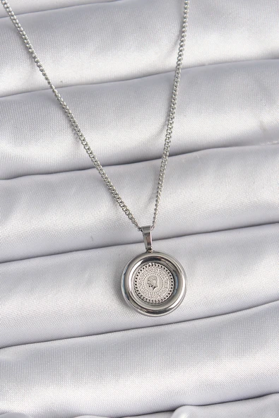 316L Çelik Gümüş Renk Zincir Gümüş Renk Altın Model Kadın Kolye EB-53-vice/(1395) 3741 ürün görseli 1