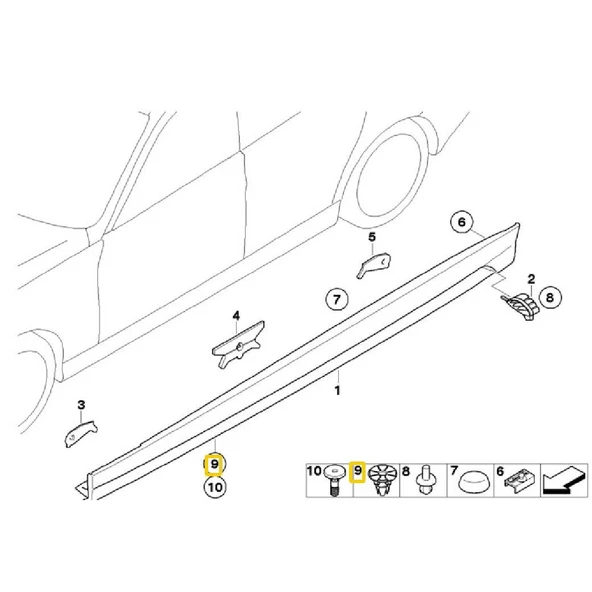 BMW MARŞBİYE KLİPSİ 5 ADET OEM NO 07147122912 - Resim 3