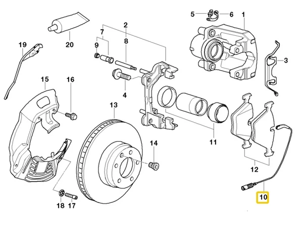 BMW E39 ÖN FREN BALATA SENSÖRÜ 34352229018 ürün görseli
